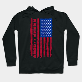 Promoted to daddy 2024 us american flag pregnancy annouce Hoodie